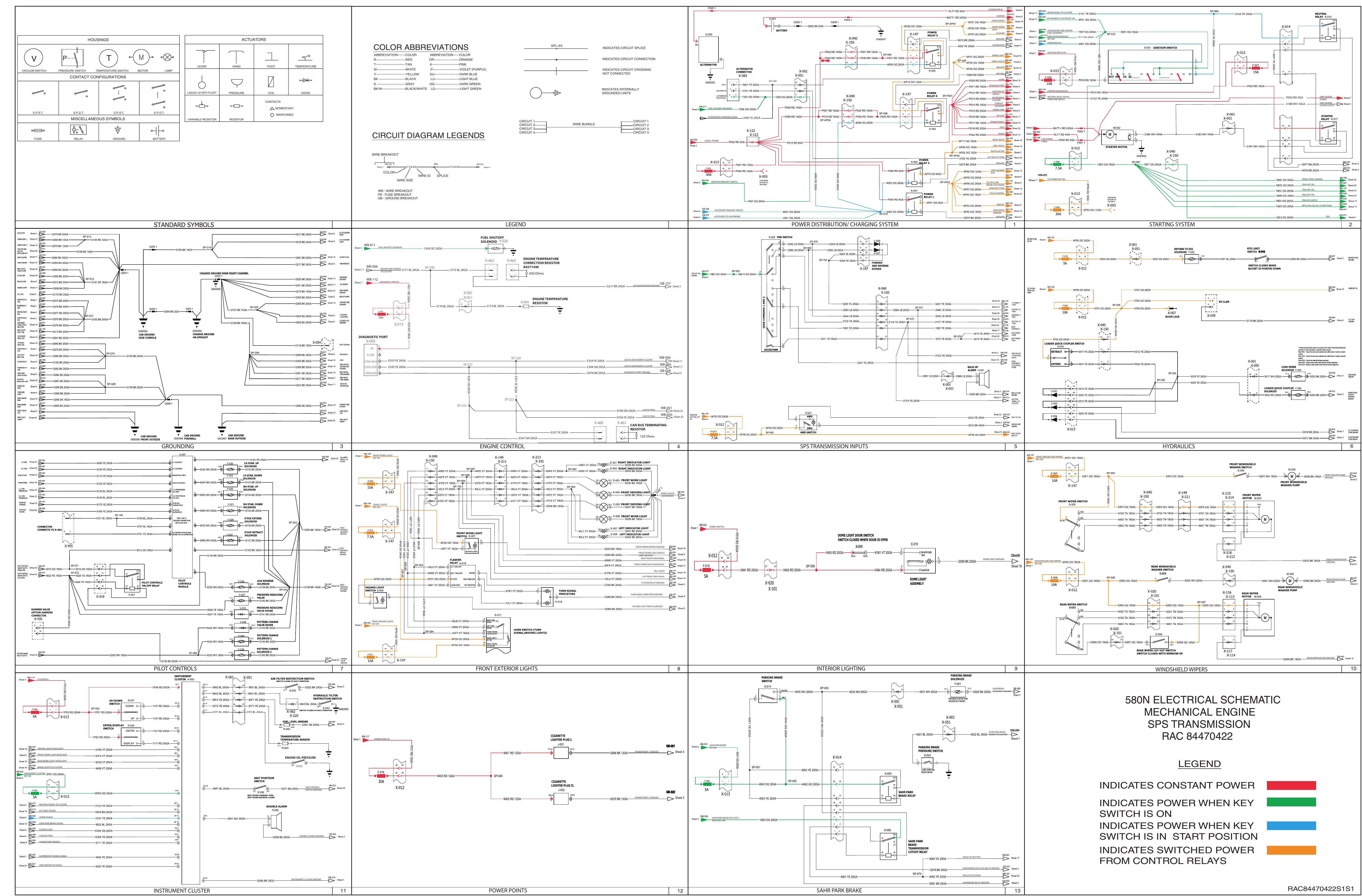 580N ELECTRICAL SCHEMATIC SPS TRANSMISSION MECHANICAL ENGINE